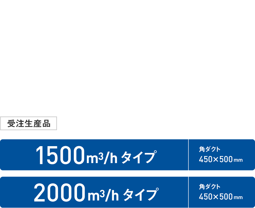 デシカ　水配管レス調湿外気処理機ヒートポンプデシカント方式モジュールタイプ受注生産品／1500m3/h タイプ　角ダクト 450×500mm／2000m3/h タイプ　角ダクト 450×500mm